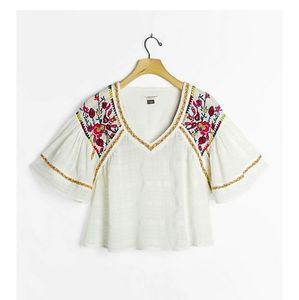 Anthropologie Embroidered Blouse